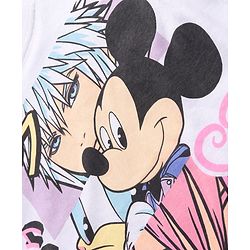 Pine Kids Disney Cotton Knit Half Sleeves T-Shirt With Mickey Mouse Graphics -White