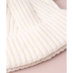 Pine Kids Cable Knit Design Woollen Cap with Pom Pom - Dark Pink