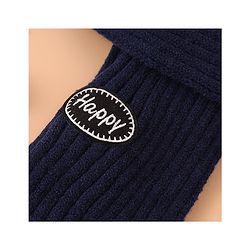 Pine Kids Woollen Cap & Muffler Set With Gloves Navy Blue - Diameter 16 cm