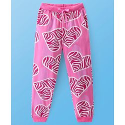 Pine Kids Cotton Knit Full Sleeves Night Suit with Hearts Print - Sachet Pink