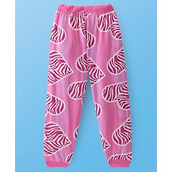 Pine Kids Cotton Knit Full Sleeves Night Suit with Hearts Print - Sachet Pink