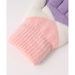 Pine Kids Woollen Gloves With Colour Block Design - Navy Blue & Yellow