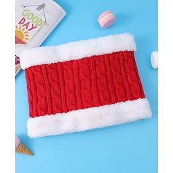 Pine Kids Woolen Cap & Muffler Set with Pom Pom - Red