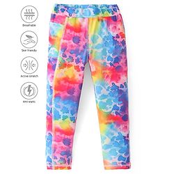 Pine Active Knit Full Length Super Stretch Leggings With Abstract Print - Multicolor