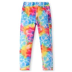 Pine Active Knit Full Length Super Stretch Leggings With Abstract Print - Multicolor