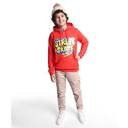 Pine Kids Cotton Knitted Full Sleeves Hooded Sweatshirt With Text Print - Red