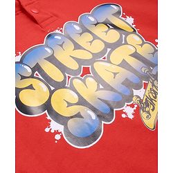 Pine Kids Cotton Knitted Full Sleeves Hooded Sweatshirt With Text Print - Red