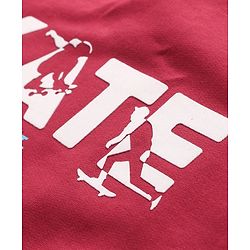 Pine Kids Knit Full Sleeves Sweatshirt Text Print - Red