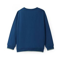 Pine Kids Knit Full Sleeves Sweatshirt Number Print - Navy Blue