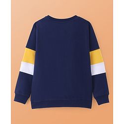 Pine Kids Cotton Knit Full Sleeves Sweatshirt With Text Print - Blue