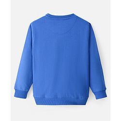 Pine Kids Cotton Knit Full Sleeves Cut & Sew Sweatshirt With Text Design - Turquoise