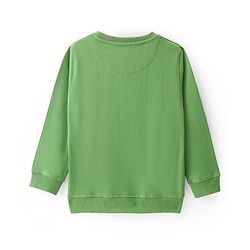 Pine Kids Cotton Full Sleeves Sweatshirt Tiger & Text Print - Green
