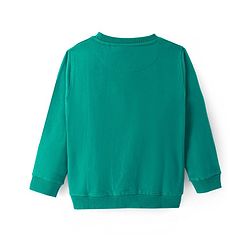 Pine Kids Cotton Knit Full Sleeves Sweatshirt With Text Print - Green