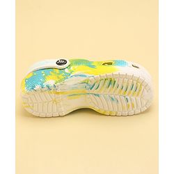 Pine Kids Slip On Printed Clogs with Back Strap - White & Yellow (Print May Vary)