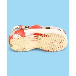 Pine Kids Clogs with Back Straps - White & Red (Print May Vary)