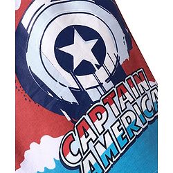 Pinekids Marvel Terry Knit Knee Length Shorts With Avengers Graphics - Blue & Red