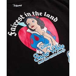 Pinekids Disney  Cotton Knit Half Sleeves T-Shirt With Disney Princess Front and Back Graphics - Black