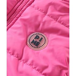 Pine Kids Sleevless Padded Hooded Jacket with Solid Colour - Rani Pink