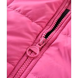 Pine Kids Sleevless Padded Hooded Jacket with Solid Colour - Rani Pink