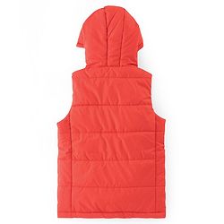 Pine Kids Sleevless Padded Hooded Jacket with Solid Colour - Orange