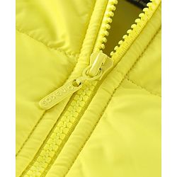 Pine Kids Sleevless Padded Hooded Jacket with Solid Colour - Lemon