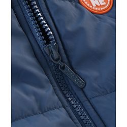 Pine Kids Sleevless Padded Hooded Jacket with Solid Colour - Airforce (Navy Blue)
