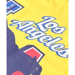 Pine Kids Cotton Knit Half Sleeves T-Shirt with Text Print - Yellow