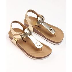 Pine Kids Velcro Closure Sandals - Golden