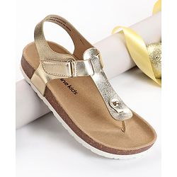 Pine Kids Velcro Closure Sandals - Golden