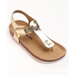 Pine Kids Velcro Closure Sandals - Golden