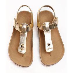 Pine Kids Velcro Closure Sandals - Golden