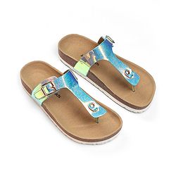 Pine Kids Buckle Closure Sandals - Silver