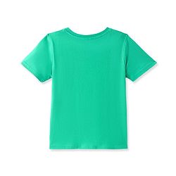 Pine Kids Cotton Knit Half Sleeves Solid T-Shirt With Logo Print - Green