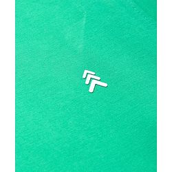 Pine Kids Cotton Knit Half Sleeves Solid T-Shirt With Logo Print - Green