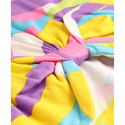 Pine Kids Cotton Knit Half Sleeves Abstract Printed Knotted Top - Multicolour