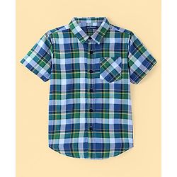 Pine Kids Cotton Woven Half  Sleeves Checks Shirt with Inner T-Shirt- Multicolour