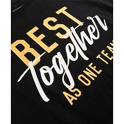 Pine Kids Cotton Woven Full Sleeves Check Shirt with Best Together Printed T-Shirt - Yellow & Black