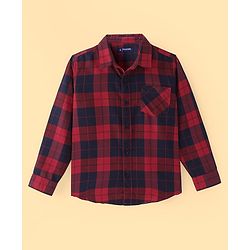Pine Kids  Cotton Woven Full Sleeves Checks Shirt with Best Together Printed  T- Shirt -Red & White