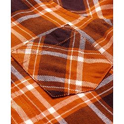Pine Kids Cotton Woven Full Sleeves  Checked Shirt with T-Shirt- Orange