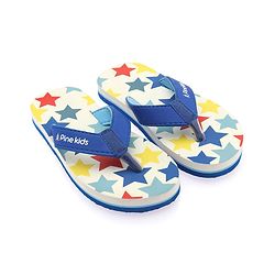 Pine Kids Slip On Flip Flops With Star Print - White