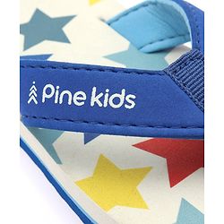 Pine Kids Slip On Flip Flops With Star Print - White