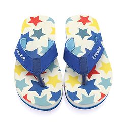 Pine Kids Slip On Flip Flops With Star Print - White