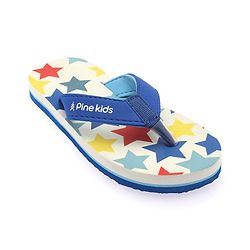 Pine Kids Slip On Flip Flops With Star Print - White