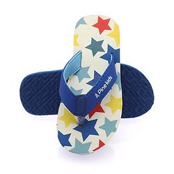 Pine Kids Slip On Flip Flops With Star Print - White