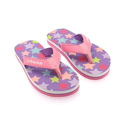Pine Kids Slip On Flip Flops With Star Print -Lavender