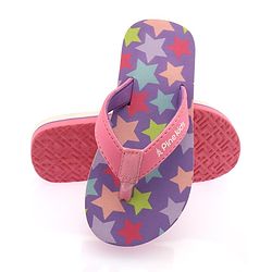 Pine Kids Slip On Flip Flops With Star Print -Lavender