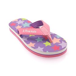 Pine Kids Slip On Flip Flops With Star Print -Lavender