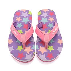 Pine Kids Slip On Flip Flops With Star Print -Lavender