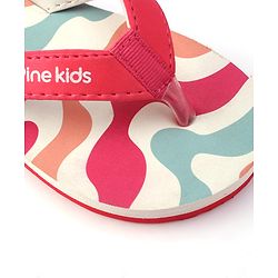 Pine Kids Slip On Flip Flops with Marble Print - Fuchsia