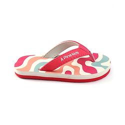 Pine Kids Slip On Flip Flops with Marble Print - Fuchsia